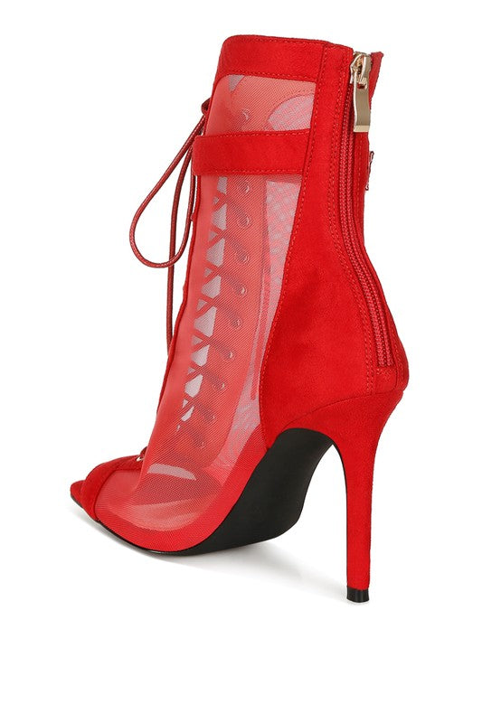 Cabernet Mesh & Microfiber Stiletto Boots - Body By J'ne