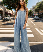 Adjustable Strap Wide Leg Denim Overalls - Body By J'ne