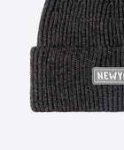 NEWYORK Patch Rib-Knit Cuffed Beanie