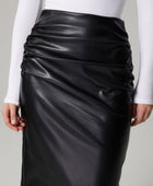 Slit Back Ruched Midi Skirt