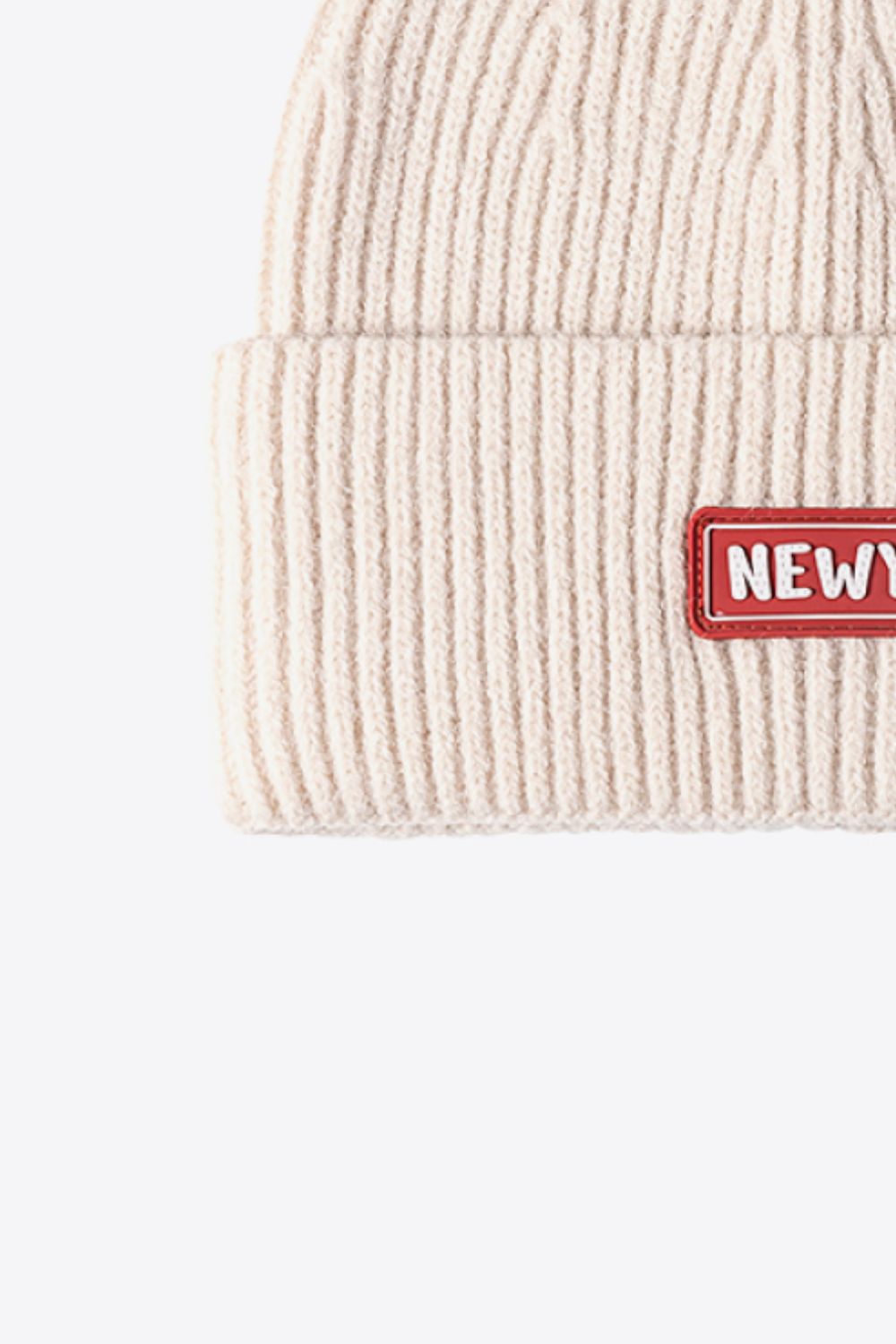 NEWYORK Patch Rib-Knit Cuffed Beanie - Body By J'ne
