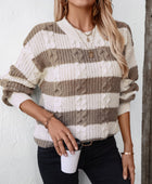 Striped Round Neck Long Sleeve Sweater