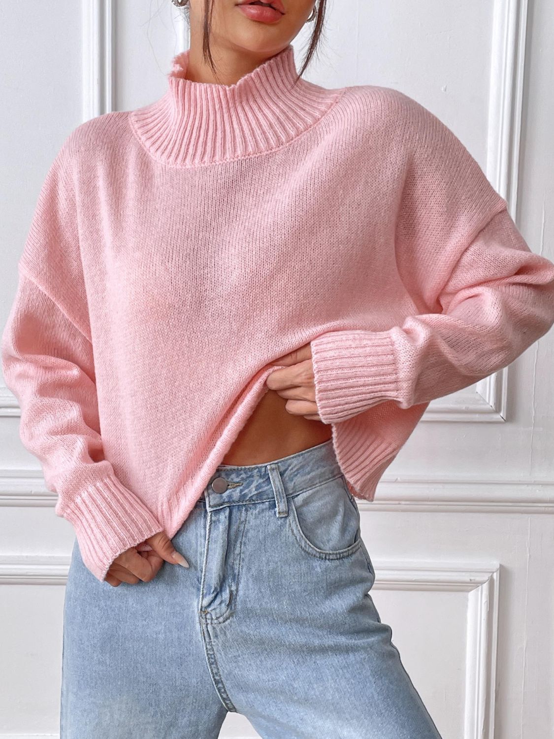 Turtleneck Long Sleeve Sweater - Body By J'ne