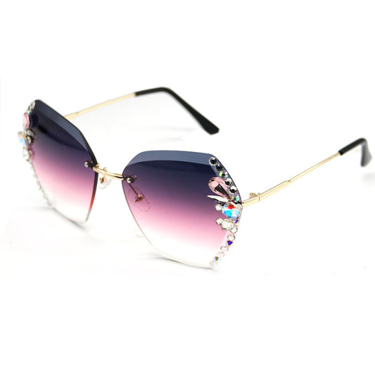 Rhinestone Frameless Sunglasses - Body By J'ne