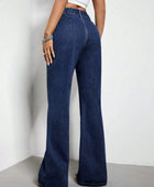 High Waist Bootcut Jeans with Pockets