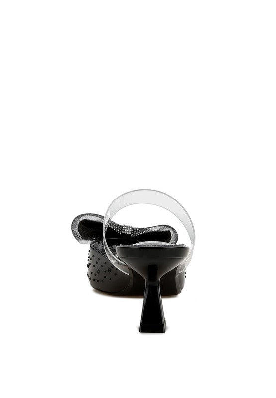 Freja Embellished Bow Kitten Heels - Body By J'ne