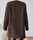 Open Front Long Sleeve Winter Coat