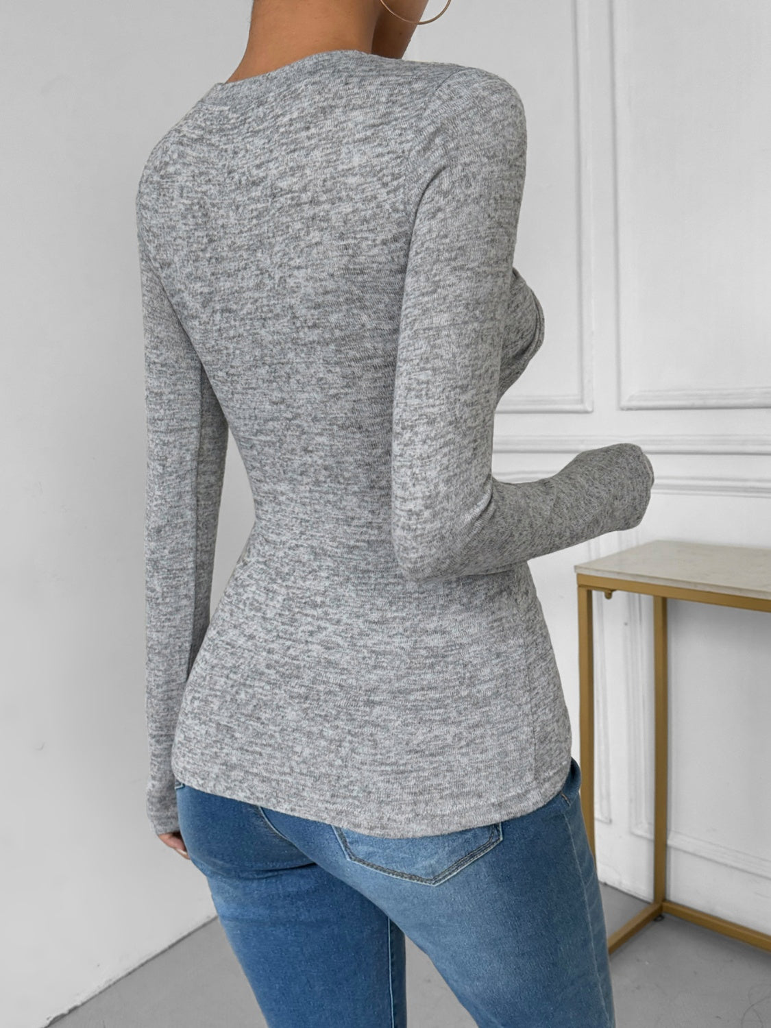 Perfee Twisted Round Neck Long Sleeve T-Shirt - Body By J'ne