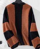 Color Block Round Neck Long Sleeve Sweater