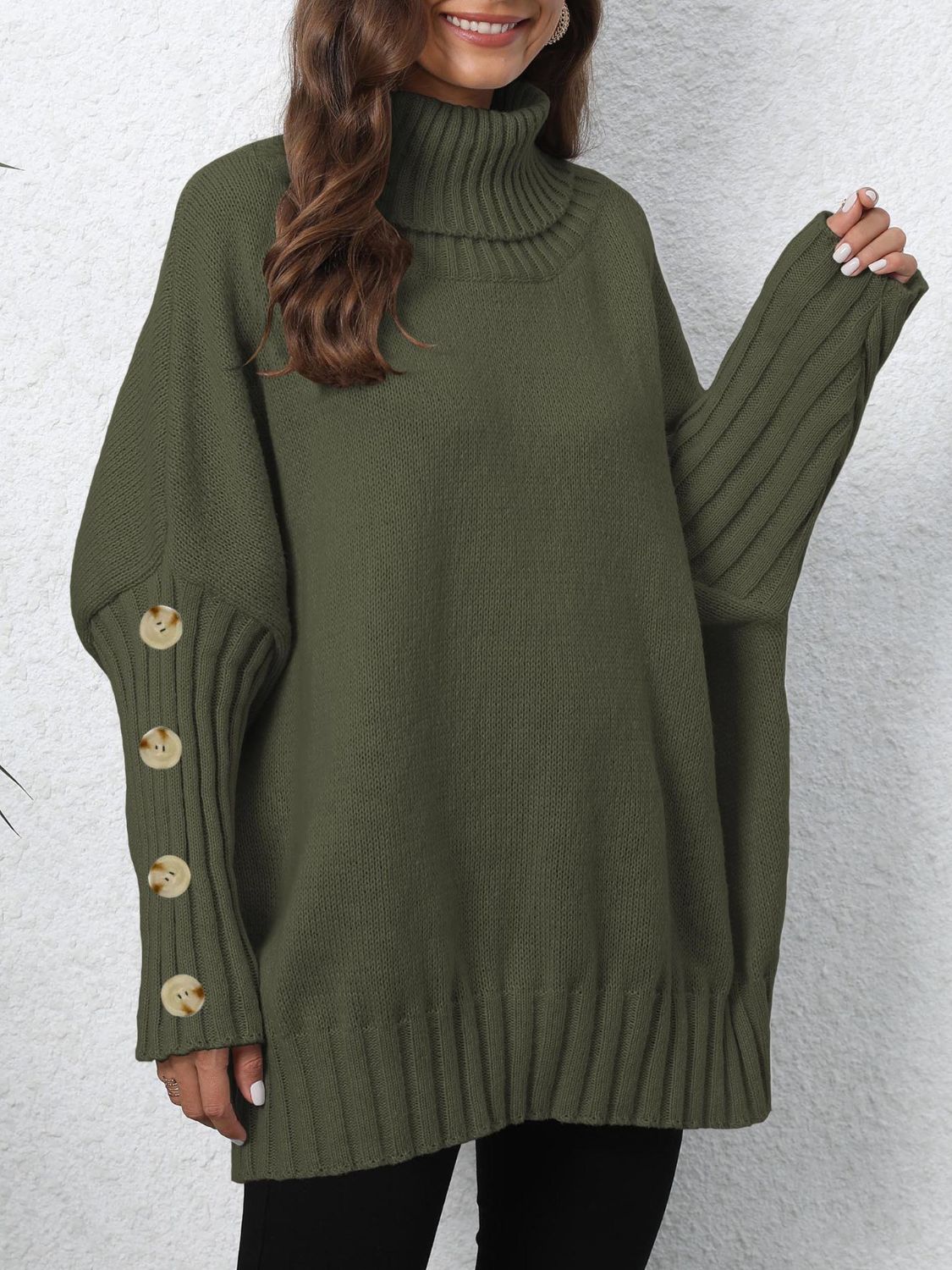 Turtleneck Long Sleeve Sweater - Body By J'ne