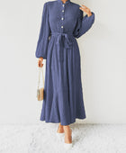 Tie Waist Long Sleeve Dress