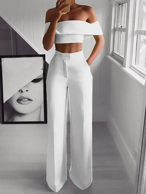 Fierce Cropped Top + Long Trousers Set - Body By J'ne