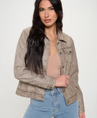 Coalition LA Button Down Cargo Vegan Leather Shacket