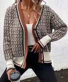 Plaid V-Neck Button Up Cardigan