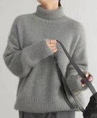 Turtleneck Dropped Shoulder Long Sleeve Sweater