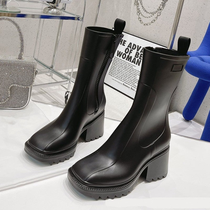 Mid-tube Rain Boots - Body By J'ne