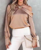 One Shoulder Long Sleeve Blouse