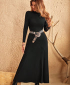 Turtleneck Long Sleeve Maxi Dress