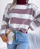 Striped Turtleneck Long Sleeve Sweater