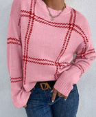 Contrast Round Neck Long Sleeve Sweater