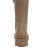 Carmit Chunky Faux Leather Calf Boots