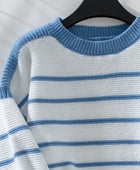 Striped Round Neck Long Sleeve Sweater