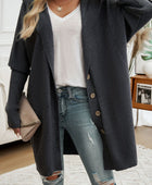 Devine Button Up Long Sleeve Hooded Cardigan