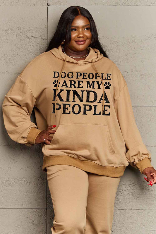 Full Size Dog Paw Slogan Graphic Hoodie - Body By J'ne