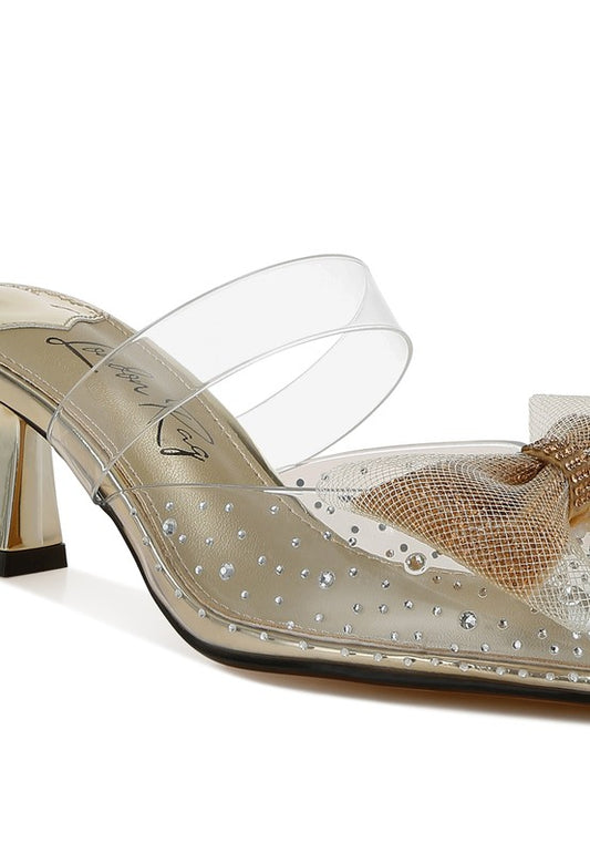 Freja Embellished Bow Kitten Heels - Body By J'ne