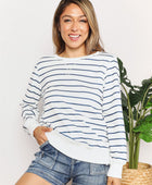 Double Take Striped Long Sleeve Round Neck Top - Body By J'ne