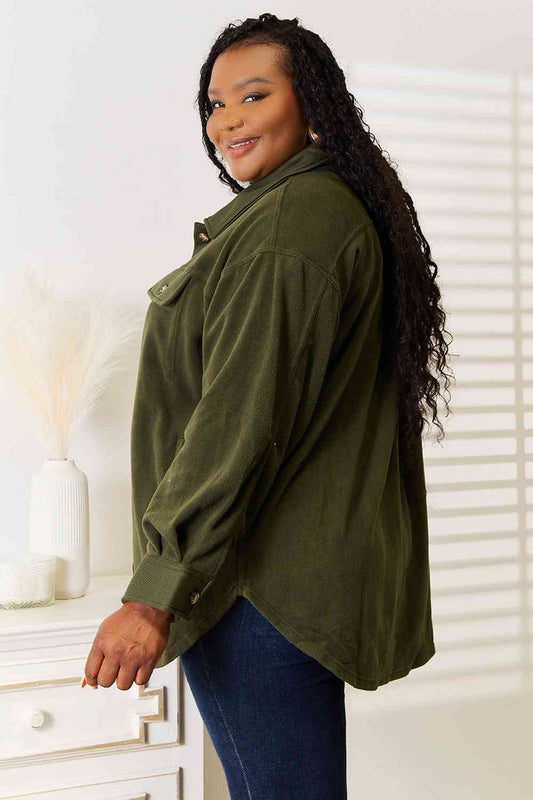 Cozy Girl Full Size Button Down Shacket - Body By J'ne