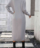 Notched Neck Dropped Shoulder Button-Down Midi Dress - Body By J'ne