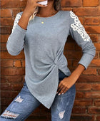 Twisted Lace Detail Long Sleeve T-Shirt - Body By J'ne