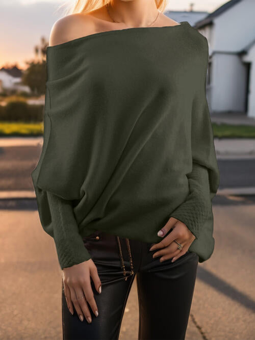 Texture Round Neck Long Sleeve Sweater - Body By J'ne