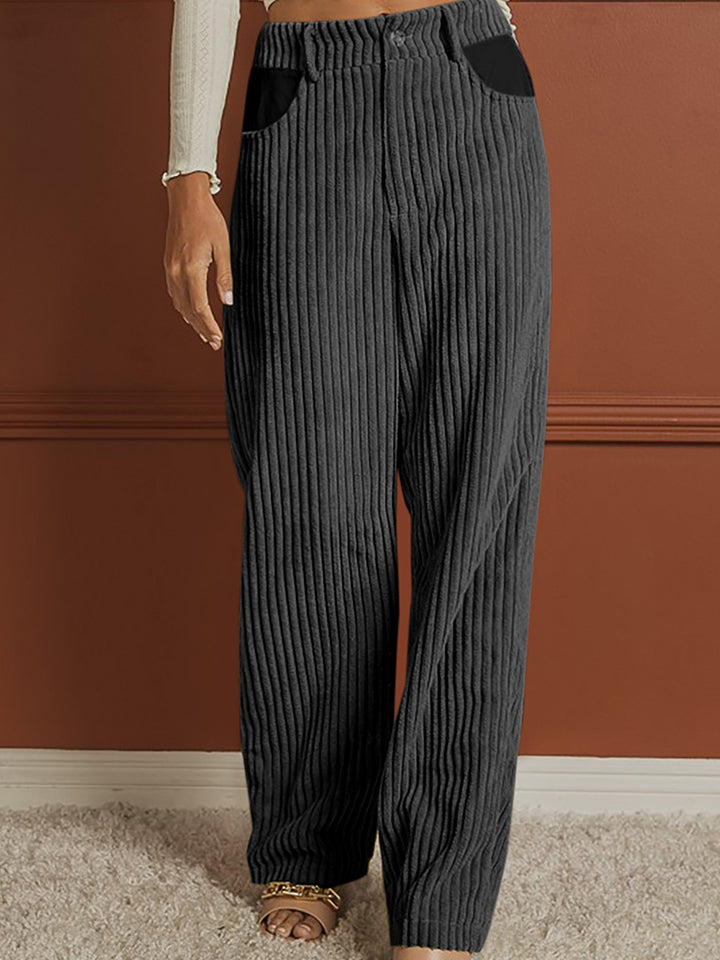 Ribbed Longline Pocketed Pants - Body By J'ne