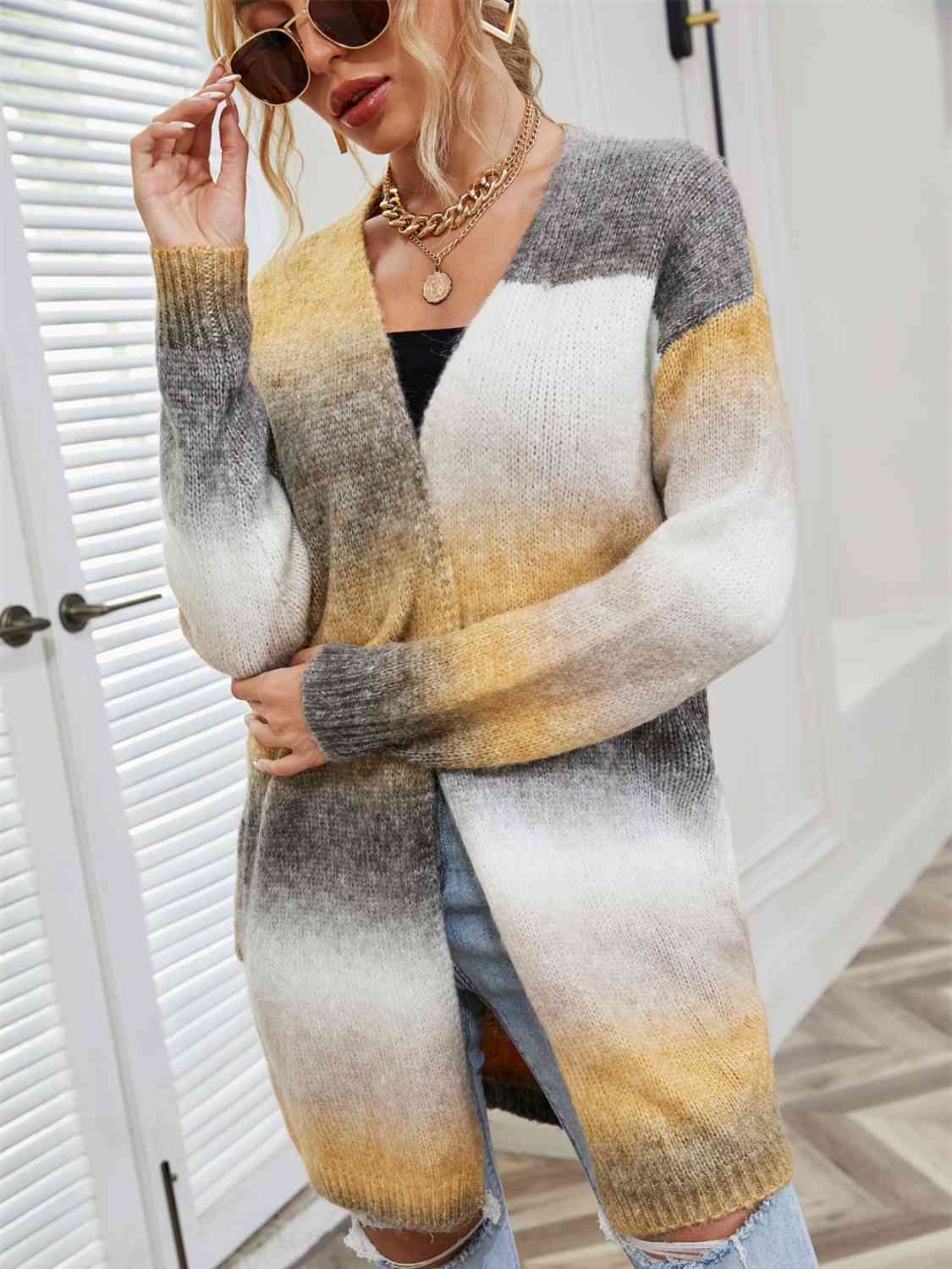 Full Size Gradient Open Front Cardigan - Body By J'ne