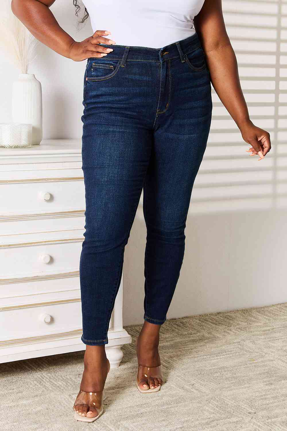 Full Size Skinny Jeans with Pockets - Body By J'ne