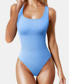 Wide Strap Square Neck Active Bodysuit - Body By J'ne