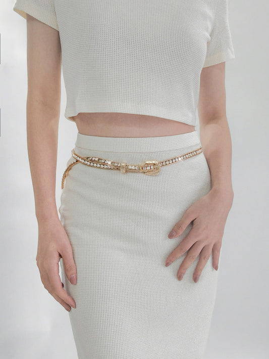 Rhinestone Metal Belt - Body By J'ne