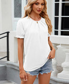 Round Neck Flounce Sleeve T-Shirt - Body By J'ne