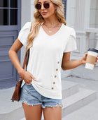 V-Neck Short Sleeve T-Shirt - Body By J'ne