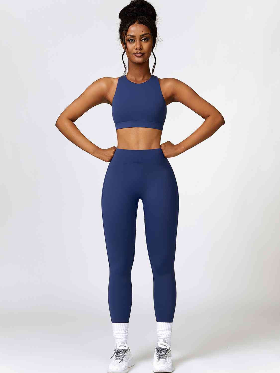 Cutout Cropped Sport Tank and Leggings Set - Body By J'ne