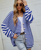 Striped Button Up Long Sleeve Cardigan - Body By J'ne