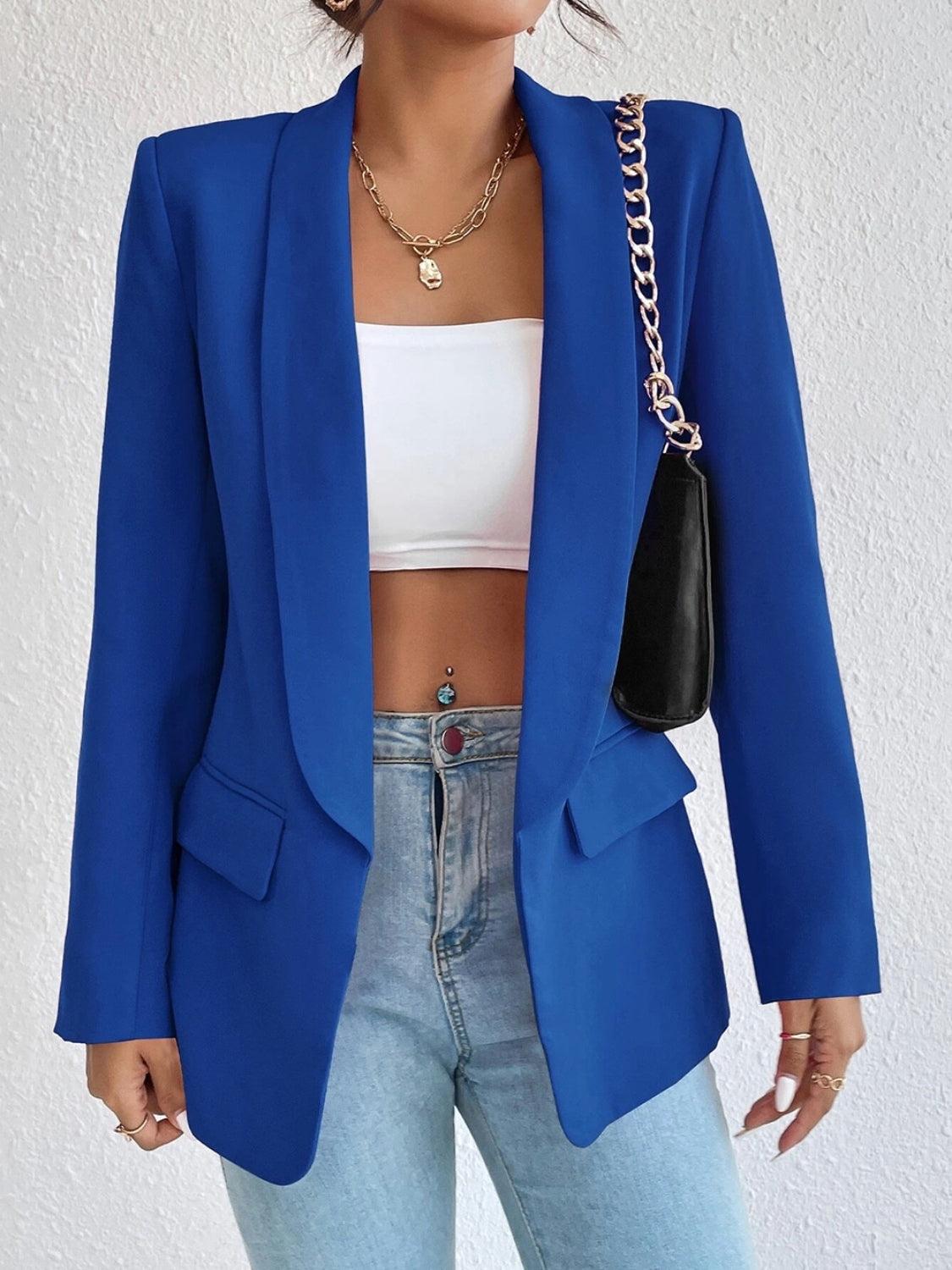 Shawl Collar Long Sleeve Blazer - Body By J'ne