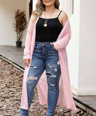 Open Front Long Sleeves Slit Cardigan - Body By J'ne