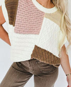 Color Block Cable-Knit Sweater Vest - Body By J'ne