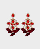 Flower Shape Rhinestone Alloy Dangle Earrings - Body By J'ne