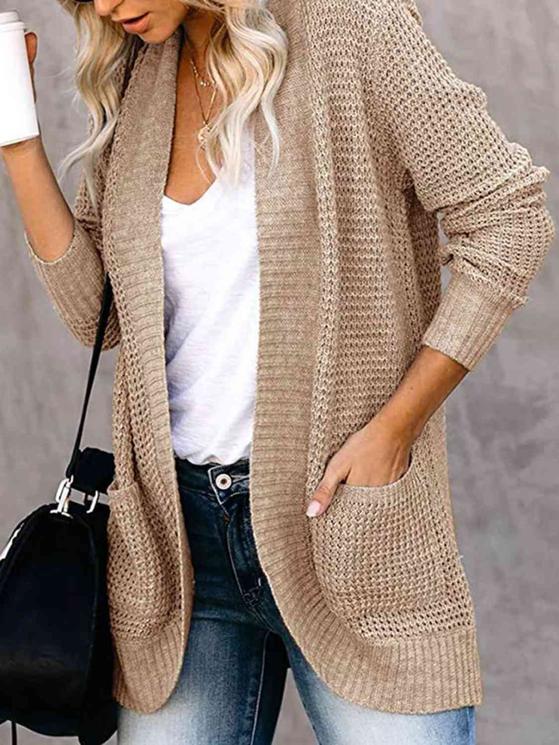 Open Front Long Sleeve Cardigan - Body By J'ne