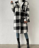 Plaid Collared Neck Button Down Coat - Body By J'ne