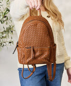 SHOMICO PU Leather Woven Backpack - Body By J'ne